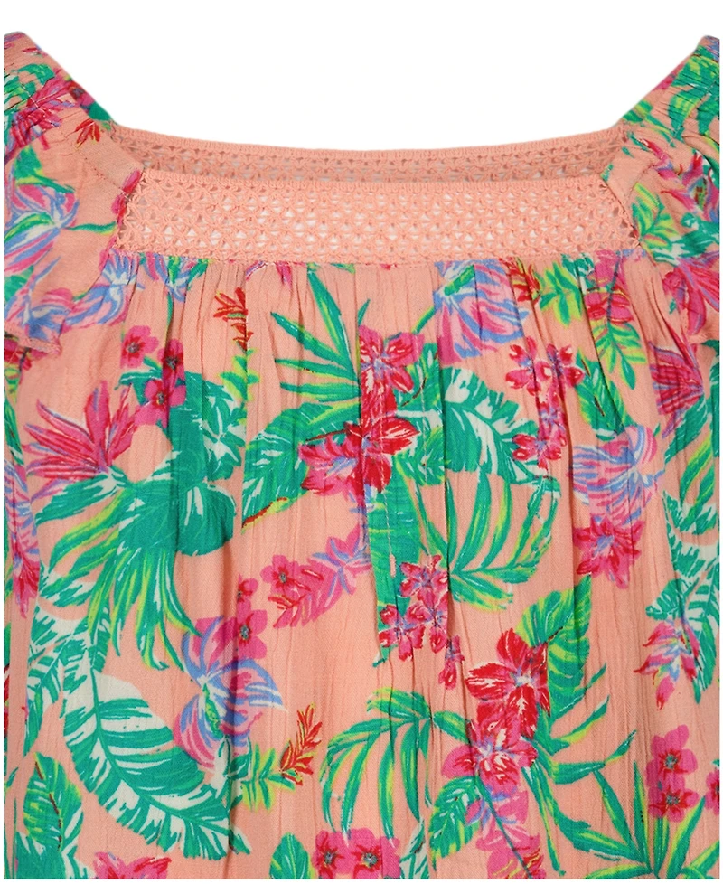 Roxy Girls' 7-16 Flutter-Sleeves Tiered Top