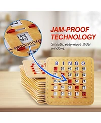 Gse Games & Sports Expert Shutter Bingo Cards, Easy-Read Large Print Bingo Cardboard with Sliding Windows (100-Pack)