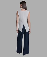 Bcbg Women's V-Neck Lace Detail Pull-On Top