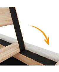 gaomon Wingback Bedframe, Corduroy Upholstered Bed Frame, No Box Spring Needed, Solid Wooden Slats