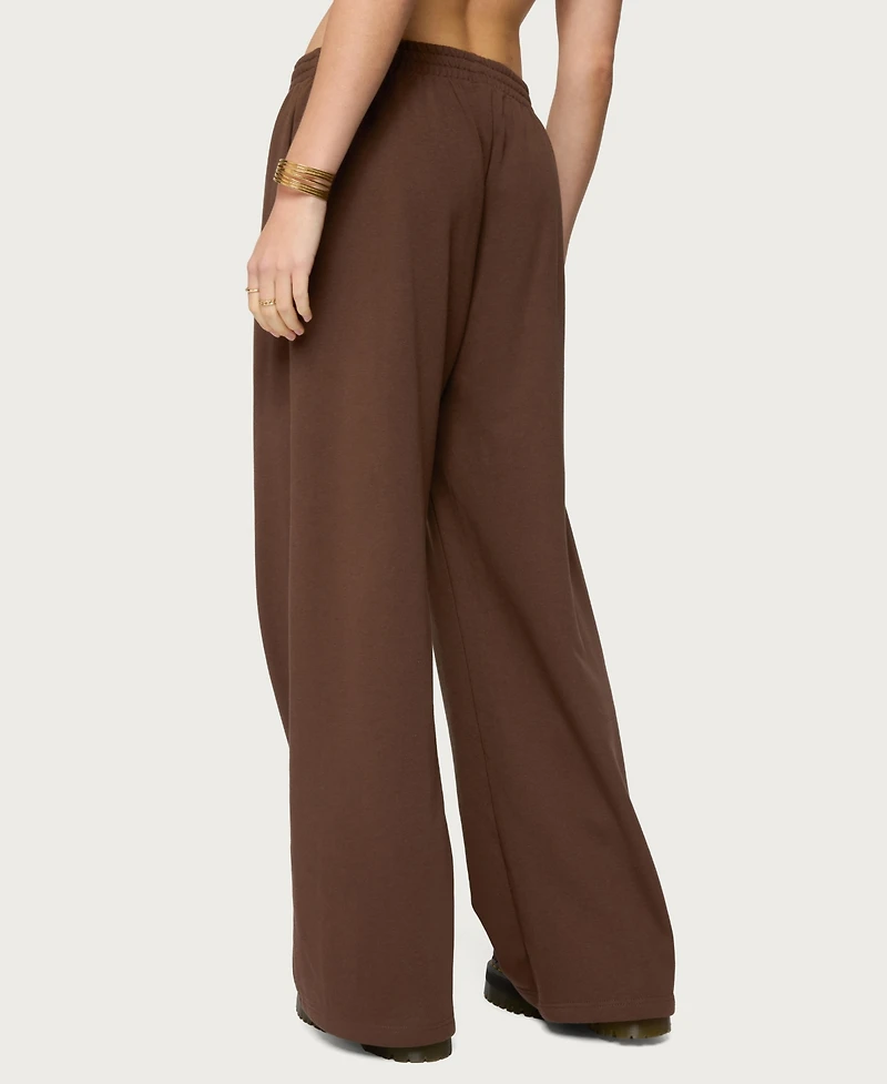 Edikted Women's Binah Wide Leg Terry Sweatpants