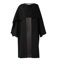 Leem Women's Reversible Cacoon Coat with Scarf Detail