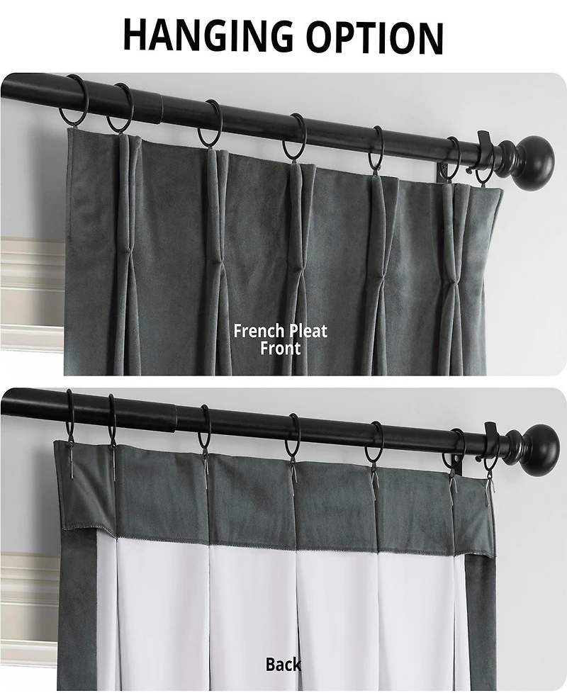 Half Price Drapes French Pleat Signature Velvet Blackout Curtain