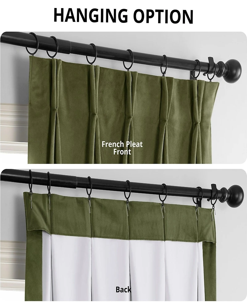 Half Price Drapes French Pleat Signature Velvet Blackout Curtain