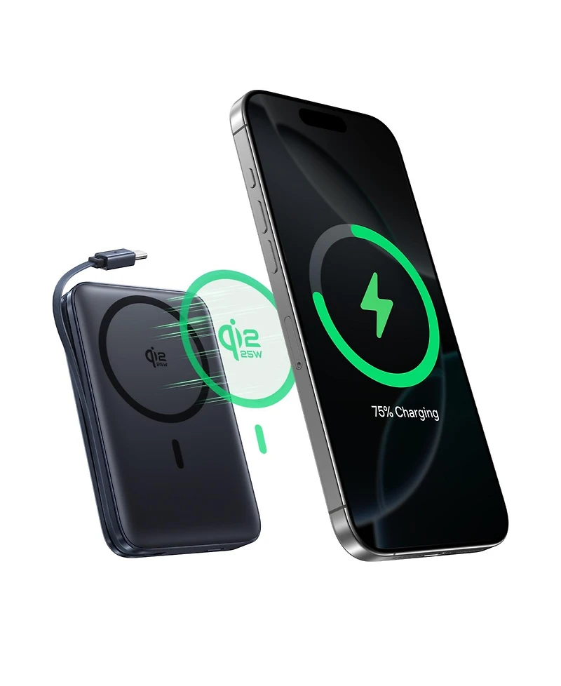 Baseus PicoGo 10K Premium Magnetic Power Bank - Sleek Qi2.2 Wireless Charger with Integrated 45W Fast-Charge Cable