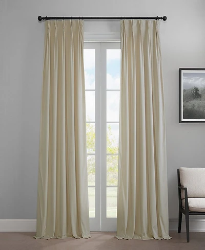 Half Price Drapes French Pleat Heritage Plush Velvet Room Darkening Curtain