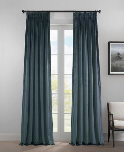 Half Price Drapes French Pleat Heritage Plush Velvet Room Darkening Curtain