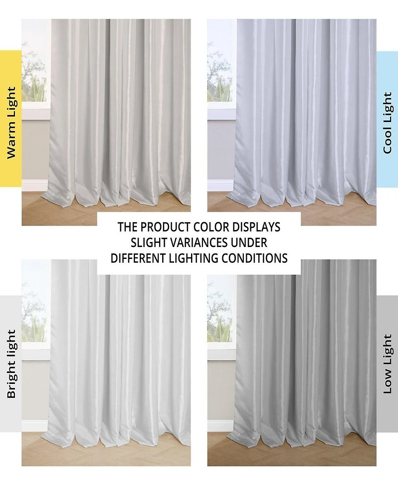 Half Price Drapes French Pleat Faux Silk Taffeta Blackout Curtain