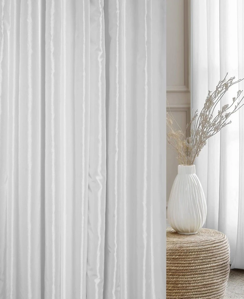 Half Price Drapes French Pleat Faux Silk Taffeta Blackout Curtain