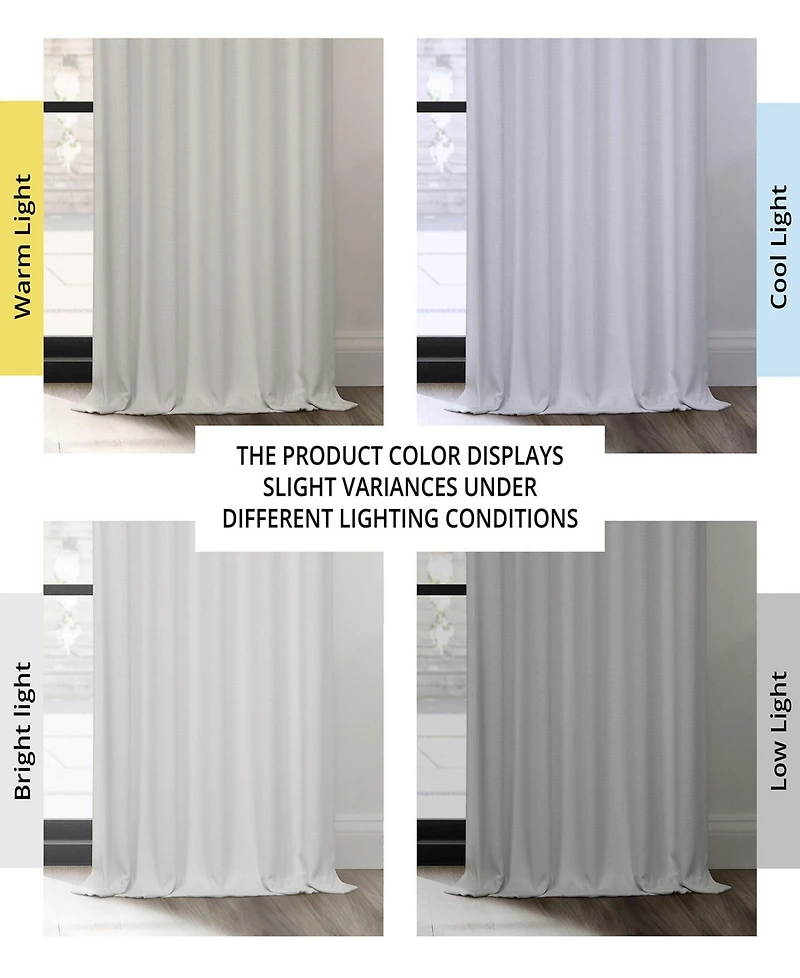 Half Price Drapes French Pleat Textured Faux Linen Room Darkening Curtain