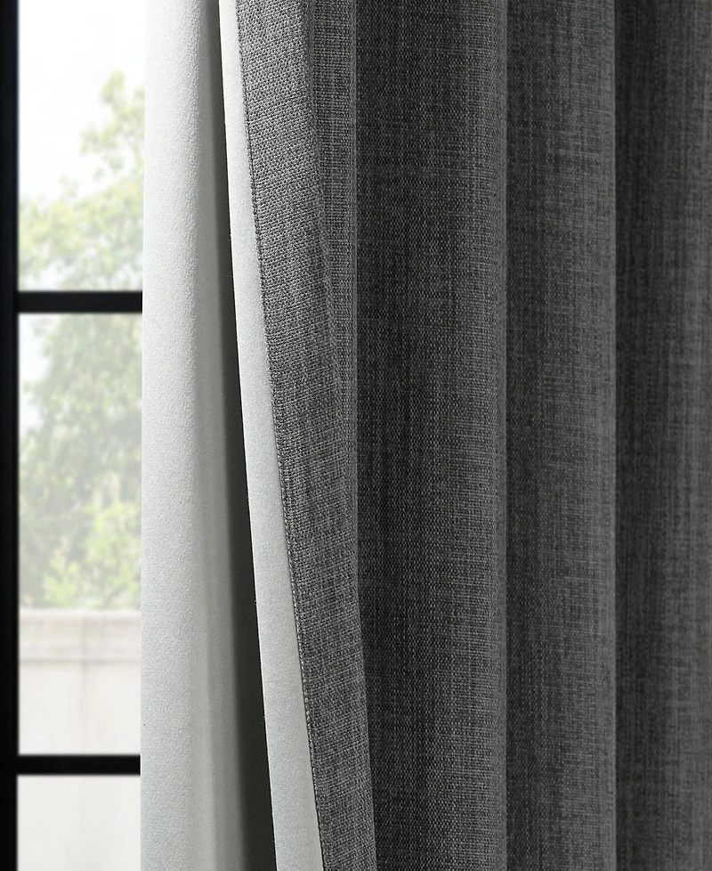 Half Price Drapes French Pleat Textured Faux Linen Room Darkening Curtain