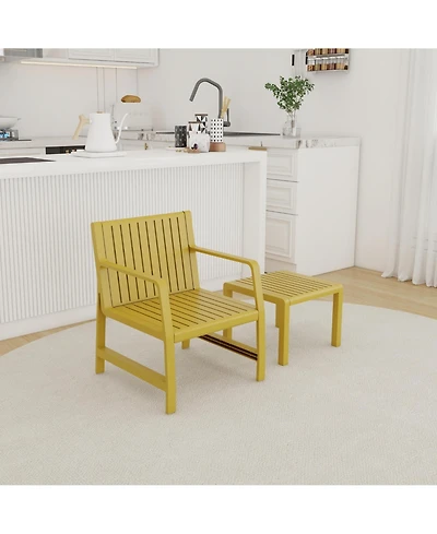 Flynama 2 Piece Indoor Outdoor Furniture Set with Chair Coffee Table Waterproof Pp Material Easy Assembly Patio Conversation Set