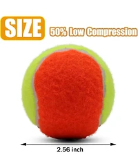 Magicorange Pack of 20 Low Compression Training Tennis Balls for Kids and Beginners with Durable Felt and Mesh Carrying Bag