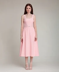 Avec Les Filles Women's Gingham Checkered Midi Dress