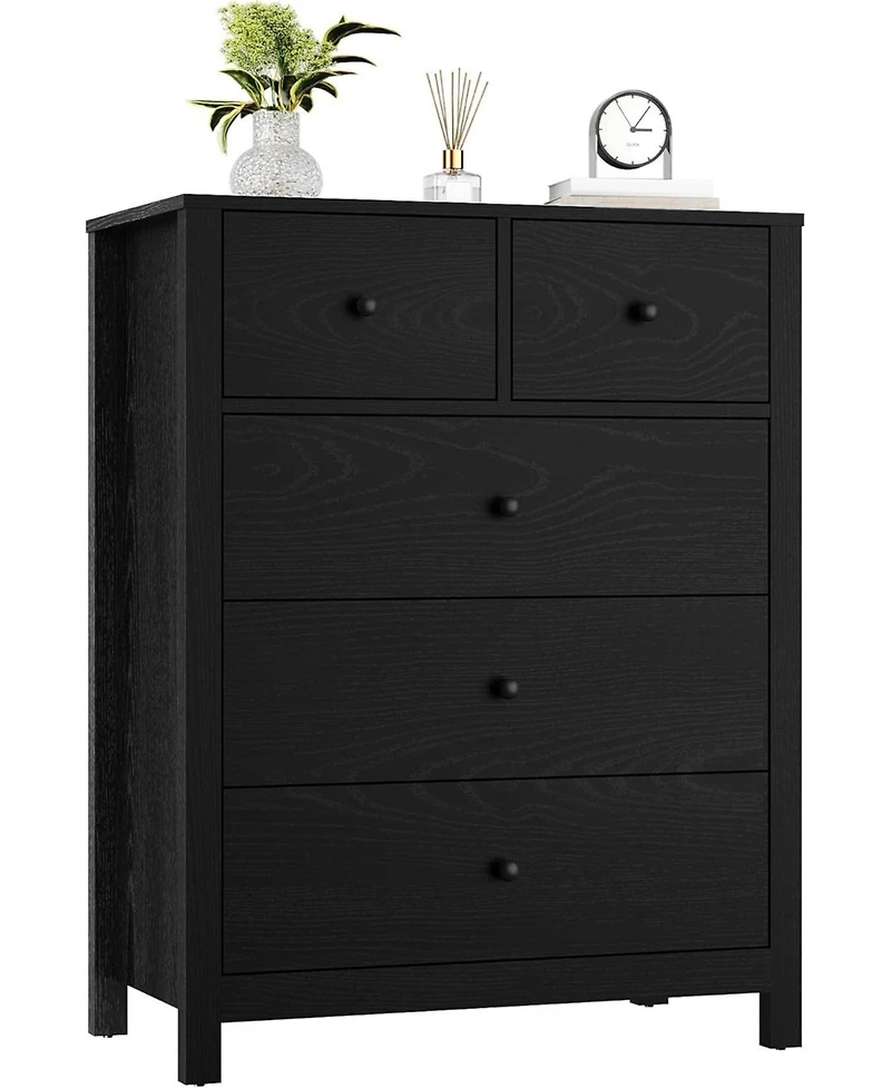 gaomon Dresser for , Tall 5 Drawer Dresser with Deep Drawers & Metal Knobs, Drawers for