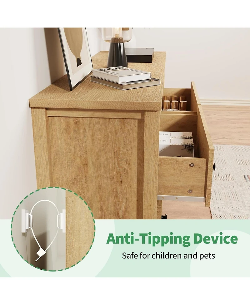 gaomon 6 Drawer Dresser for Bedroom, Storage Organizer Living Room, Hallway, Entryway