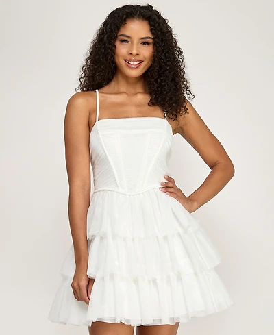 Seni & Cade Junior's Tulle Pleated Tiered Dress