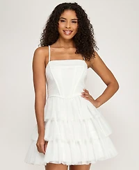 Seni & Cade Junior's Tulle Pleated Tiered Dress