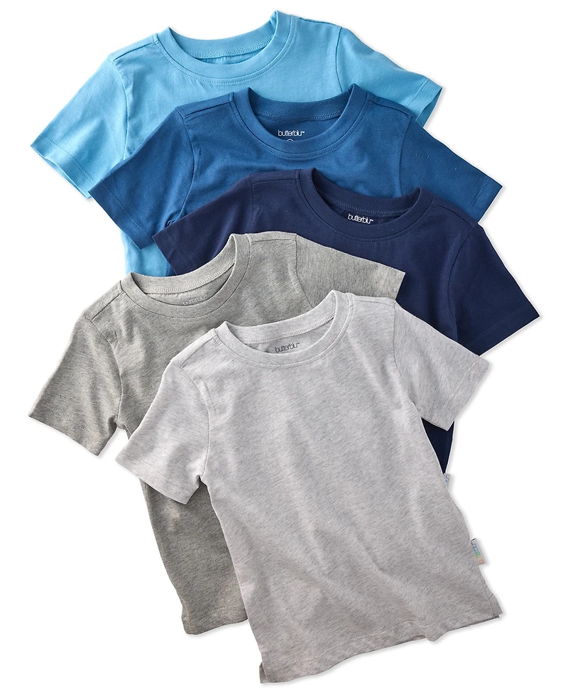 butterblu Baby Boys' or Girls' Round Neck Short-Sleeve T-Shirt, 5-Pack