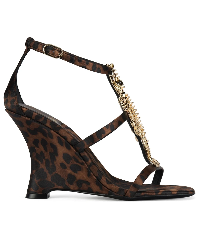 Jeffrey Campbell Women's Swamped Embellished Sculpted Wedge Sandals