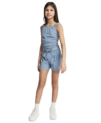 Calvin Klein Girls' 7-16 Smocked Waist Square Neck Top