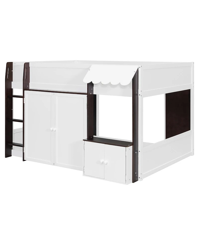 Streamdale Furniture Full Loft House Bed with Playhouse & Storage