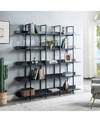 Streamdale Furniture 5 Tier Vintage Industrial Bookcase with Metal Frame & Mdf Board