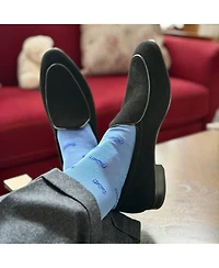 Trafalgar Men's Dapper Bow Tie Novelty Mid Calf Mercerized Cotton Socks (1 Pair)