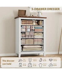 Gaomon 5 Dresser for Bedroom, 41.3 in Tall Vertical Drawer Dresser with Large