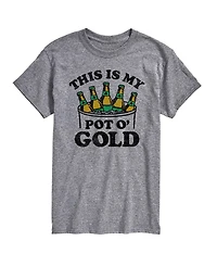 Airwaves Men's Instant Message Beer Pot O' Gold Short-Sleeve Graphic T-Shirt