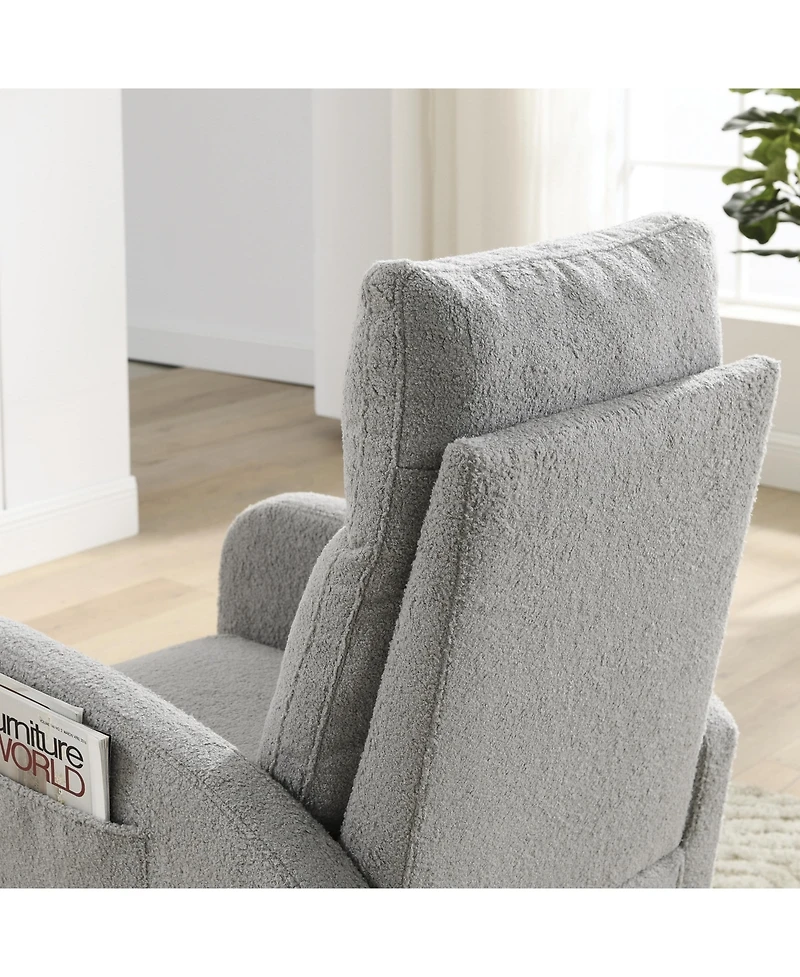 Flynama 27.6W Modern Accent High Backrest Rocking Chair with Two Side Pockets 300LBS Capacity for Living Room Nursery