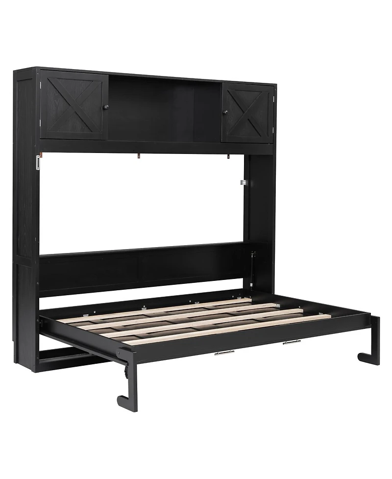 Streamdale Furniture Queen Size Murphy Bed with Storage Cabinets