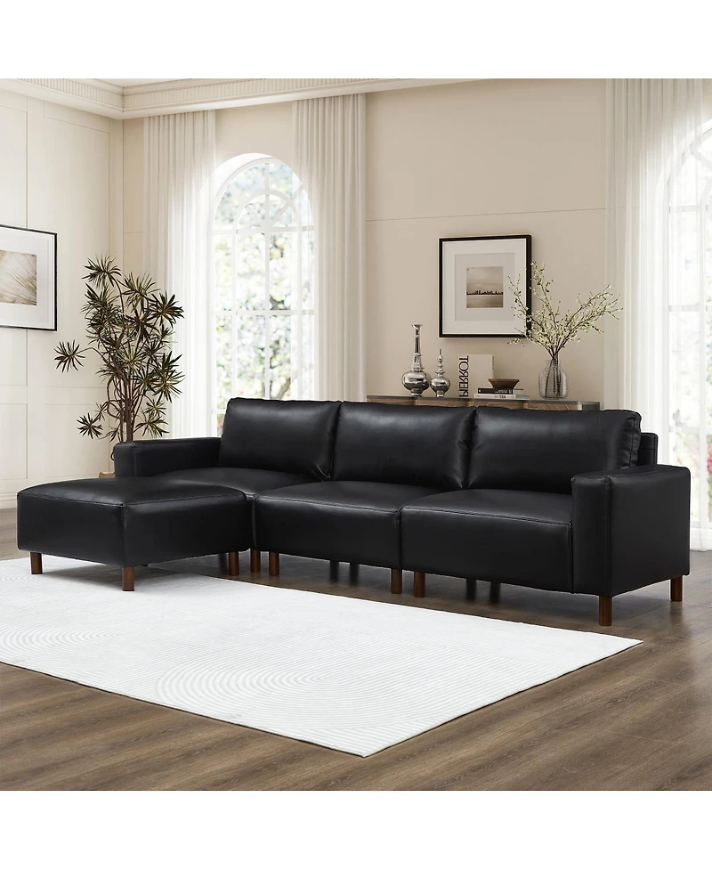 Streamdale Furniture Modern Luxury Sectional Sofa Couch with Convertible Ottoman