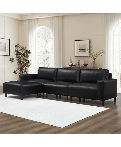 Streamdale Furniture Modern Luxury Sectional Sofa Couch with Convertible Ottoman
