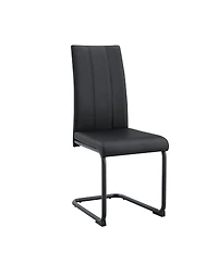 Streamdale Furniture 2-Pack Pu Upholstered Dining Chairs - Black Modern Kitchen Side Chairs