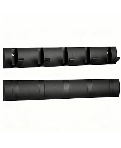 Yigii 5-Drawer Retractable Aluminum Wall Hanger for Coats, Hats, Scarves