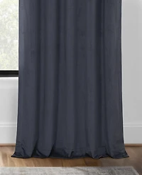 Half Price Drapes Distance Blue Grey Grommet Signature Velvet Blackout Curtain