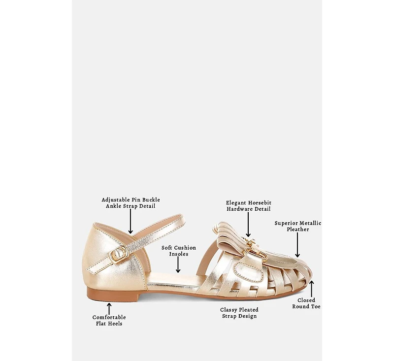 Rag & Co Women's Noori Metallic Fringe Flat Sandals