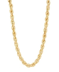 Macys Hollow Rope Chain Necklace In 14k Yellow Gold