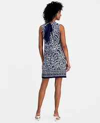 Robbie Bee Women's Mock-Neck Sleeveless Dress