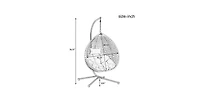 Flynama Outdoor Garden Rattan Egg Swing Chair Hanging Chair Wood