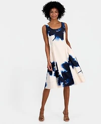 Robbie Bee Womens Scoop Neck Sleeveless Party Dress