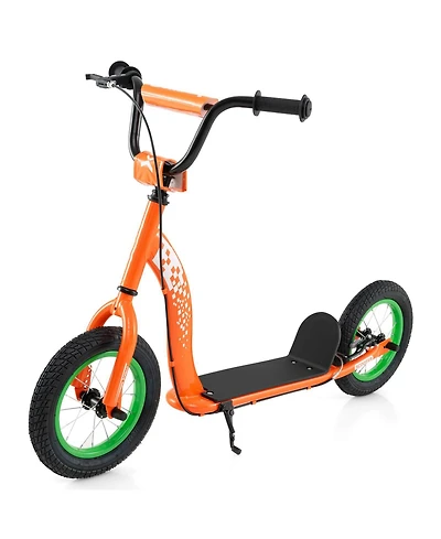 Mecale Kids Scooter Youth Kick Scooter with Adjustable Height Handlebar 12-Inch Inflatable Wheels
