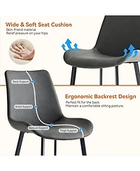 Boyel Living Pu Leather Dining Chairs Set of 2, Dining Chair with Iron Legs