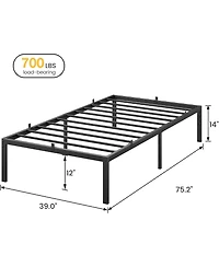 gaomon Inch Bed Frame Metal Platform, Bed Frame with Ample Storage, No Box Spring Needed and Steel Slat Support