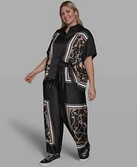 Karl Lagerfeld Paris Printed Camp Shirt Soft Pant