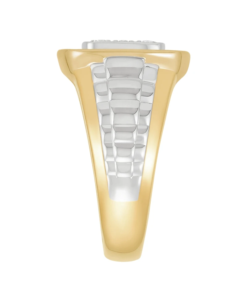 Grown With Love Lab Grown Diamond Cluster Ring (1 ct. t.w.) in 14k Yellow Gold Plated Sterling Silver with Rhodium