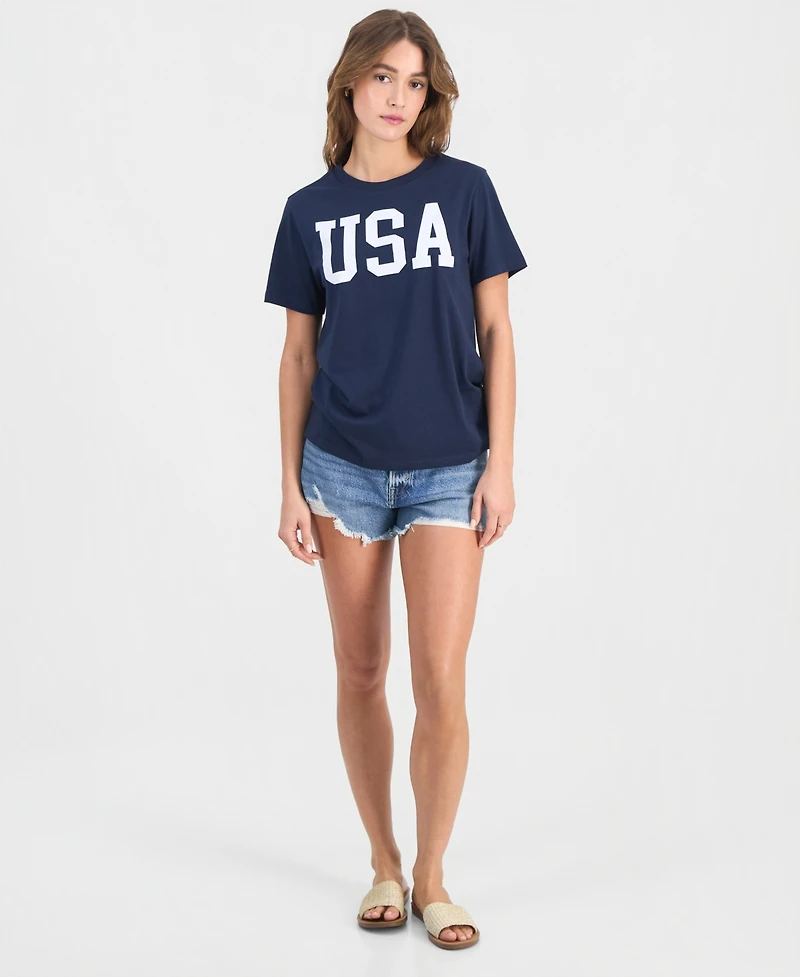 Grayson Threads, The Label Juniors' Usa Crewneck T-Shirt