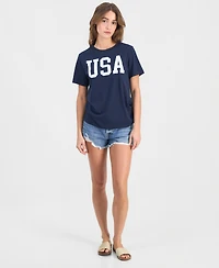 Grayson Threads, The Label Juniors' Usa Crewneck T-Shirt