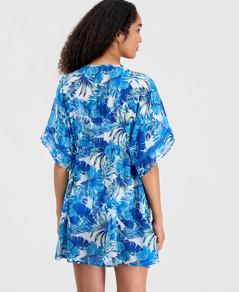Miken Women's Printed Short-Sleeve Swim Cover Up Kimono, Macy's Exclusive